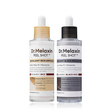 Dr.Melaxin Peel Shot Exfoliant Black Rice Ampoule Serum - Niacinamide Skin Lightening
